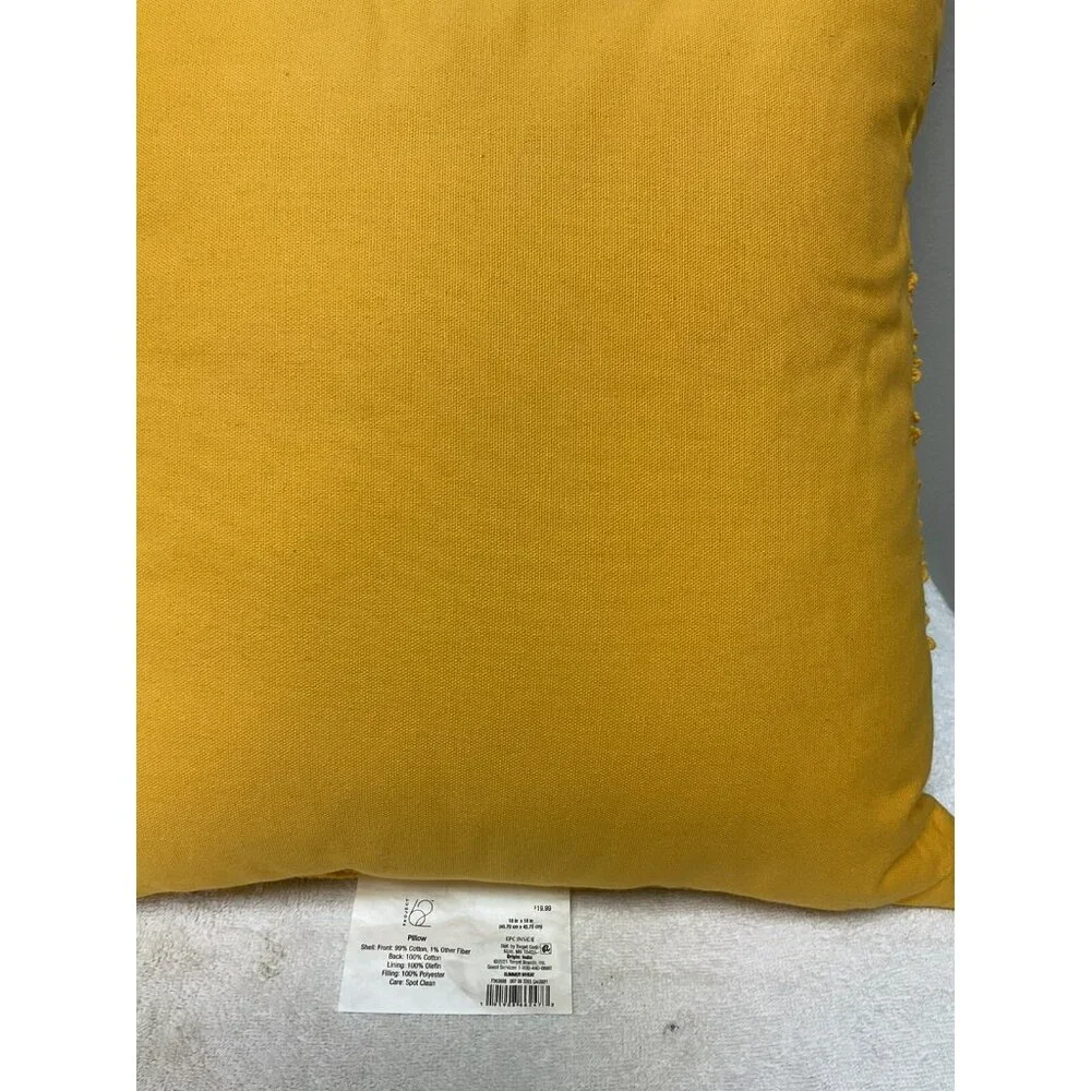 Project 62 Pillow Decor 18 x 18in Yellow Set Of 2 Summer Wheat Tufted